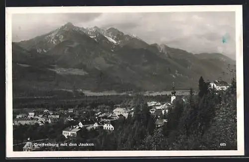 AK Greifenburg, Ortsansicht mit den Jauken