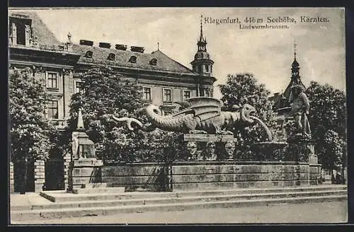 AK Klagenfurt, Blick auf den Lindwurmbrunnen