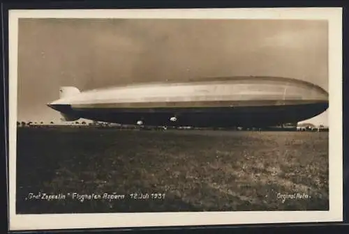 AK Aspern, Luftschiff Graf Zeppelin auf dem Flughafen