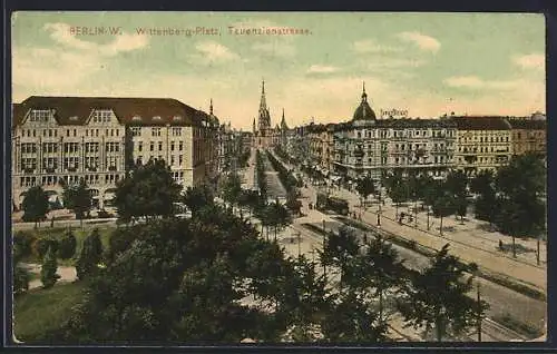 AK Berlin-Schöneberg, Wittenberg-Platz, Tauenzienstrasse mit Strassenbahn