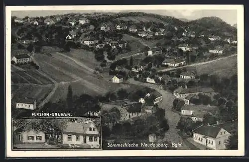 AK Neudauberg /Burgenland, Pension Gruber, Gesamtansicht aus der Vogelschau