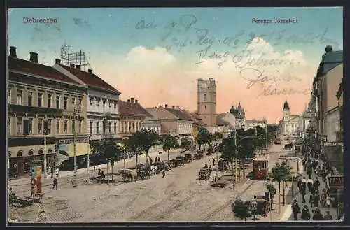 AK Debrecen / Debreczin, Geschäftzeile in der Franz Josef-Strasse