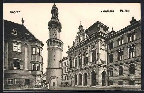 AK Sopron, Rathaus mit Turm