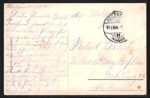 AK Kecskemét, Partie an der Röm. kath. Kirche