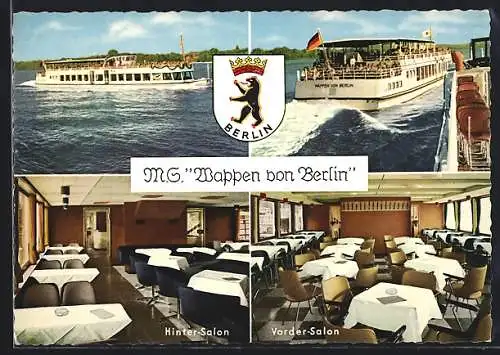 AK Berlin-Zehlendorf, Innen- & Aussenansichten der MS  Wappen von Berlin 