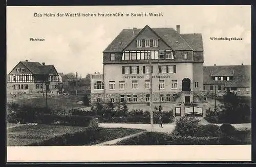 AK Soest, Heim der Frauenhilfe Westfalen, Pfarrhaus, Wirtschaftsgebäude