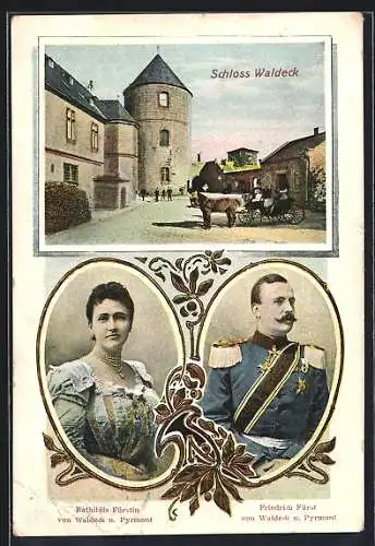 AK Bathildis Fürstin & Friedrich Fürst von Waldeck-Pyrmont, Schloss Waldeck