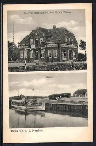 AK Bensersiel a. d. Nordsee, Hotel Hof von Harlingerland, Inh. E. von Thünen, Hafenpartie