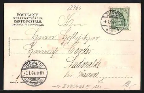 AK Aurich / Ostfriesland, Gasthof zum Wappen von Oldenburg v. Friedrich Sanders, Strasse am Ostertor
