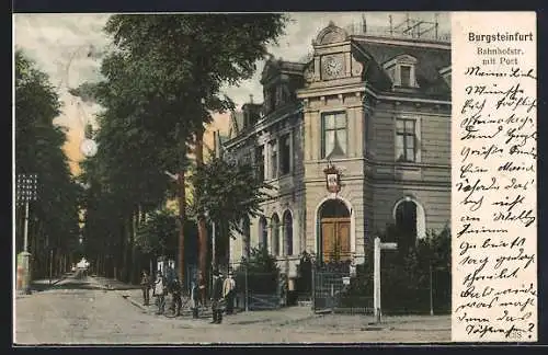 AK Burgsteinfurt, Blick in die Bahnhofstrasse mit Post