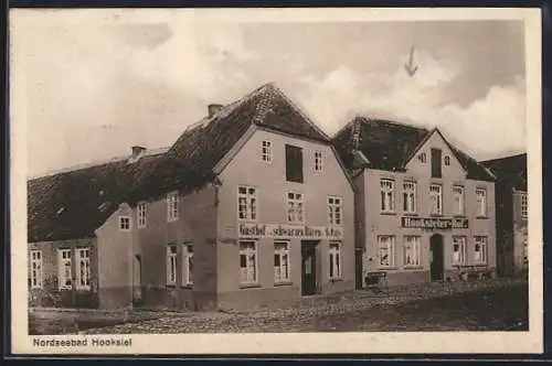 AK Hooksiel, Gasthof zum schwarzen Bären v. H. Cats, Gasthaus Hooksieler-Hof v. Gerh. Behrends