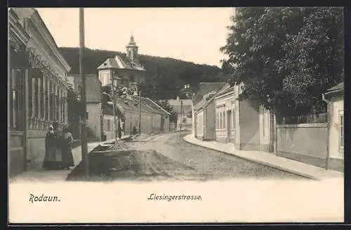 AK Wien-Rodaun, Liesingerstrasse mit Blick zur Kirche