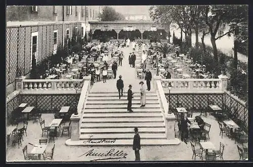 AK Wien, Garten-Cafe Hans Siller, Mariahilferstrasse 22, Stiftskaserne