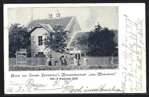 AK Wien, Joseph Kellnhofer`s Gasthaus zum Winzerhaus, Nussallee 232