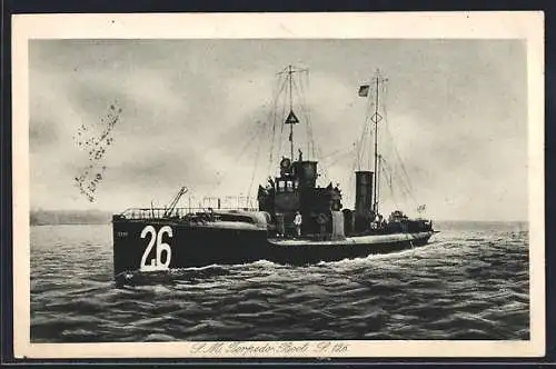 AK S. M. Torpedoboot S. 126 pflügt durchs Wasser