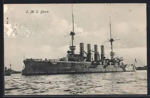 AK Kriegsschiff SMS Yorck auf Reede