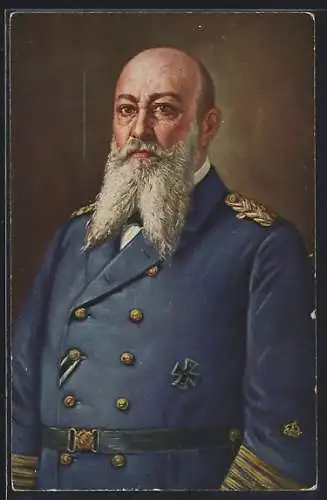 Künstler-AK Grossadmiral Alfred von Tirpitz in Uniform