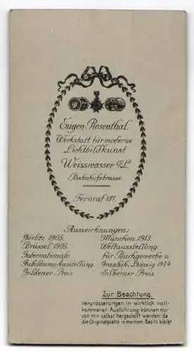 Fotografie Eugen Rosenthal, Weisswasser o. L., Bahnhofstrasse, Junge in feierlicher Kleidung