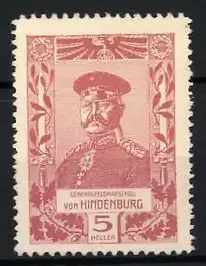 Reklamemarke Generalfeldmarschall von Hindenburg, Porträt