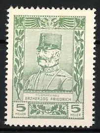 Reklamemarke Feldmarschall Erzherzog Friedrich, Porträt des Erzherzogs