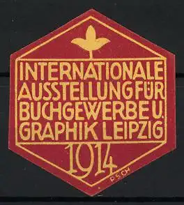 Reklamemarke Leipzig, Internationale Ausstellung für Buchgewerbe u. Graphik 1914, Blattform