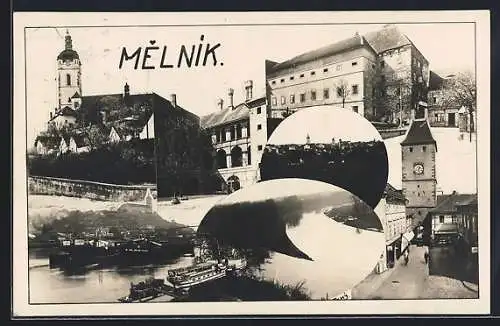 AK Melnik, Motive aus dem Ort, Collage