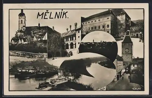 AK Melnik, Motive aus dem Ort, Collage