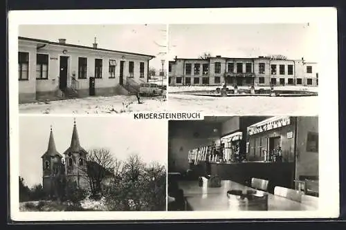 AK Kaisersteinbruch, Kirche und Kantine im Schnee