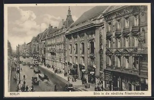 AK Berlin, blick in die nördliche Friedrichstrasse