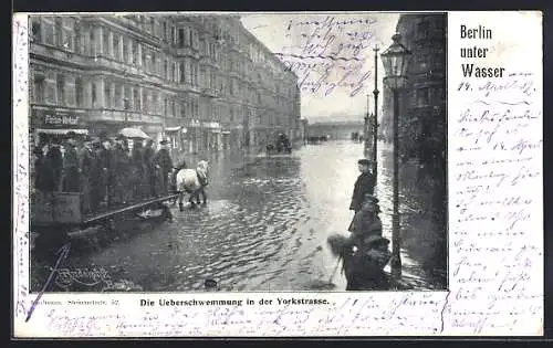 AK Berlin-Kreuzberg, Hochwasser in der Yorkstrasse