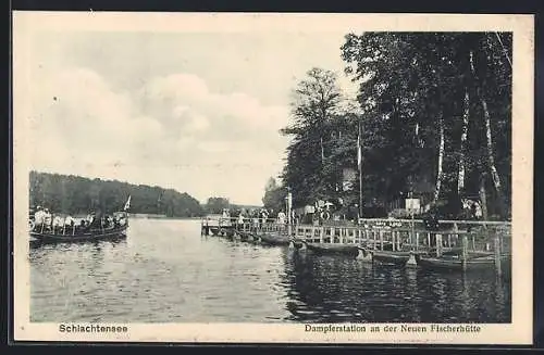 AK Berlin-Schlachtensee, Dampferstation an der Neuen Fischerhütte