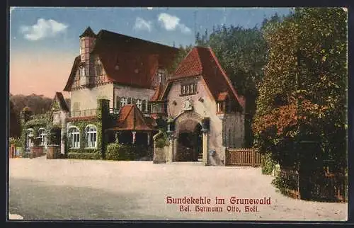 AK Grunewald, Gasthaus Hundekehle, Bes. Hermann Otto