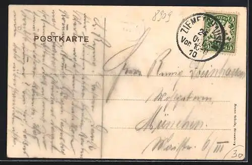 AK Obergessertshausen, Ortsansicht aus der Vogelschau