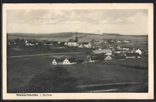 AK Walkertshofen i. Schw., Ortsansicht aus der Vogelschau