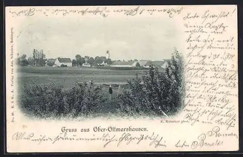 AK Ober-Ottmarshausen / Augsburg, Ortsansicht aus der Ferne