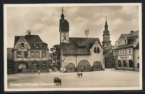 AK Grünstadt / Pfalz, Restaurant Luitpold am Luitpoldplatz