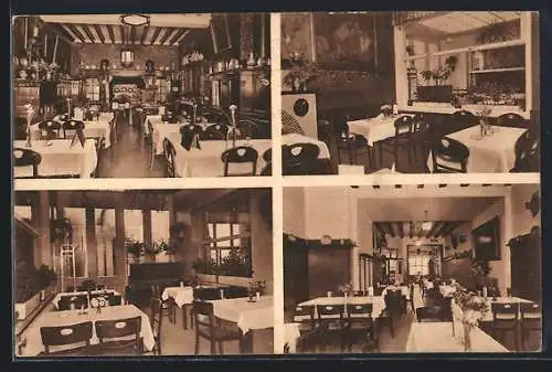 AK Mannheim, Gasthaus Reith`s Hütte, Bes. Heinrich Reith, Innenansichten