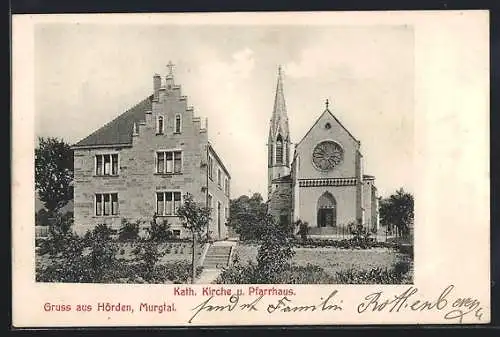 AK Hörden /Murgtal, Katholische Kirche und Pfarrhaus