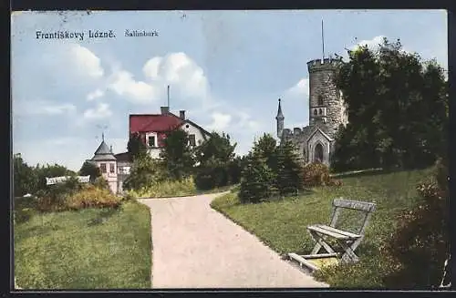 AK Franzensbad, Salimburk, Park im Sommer