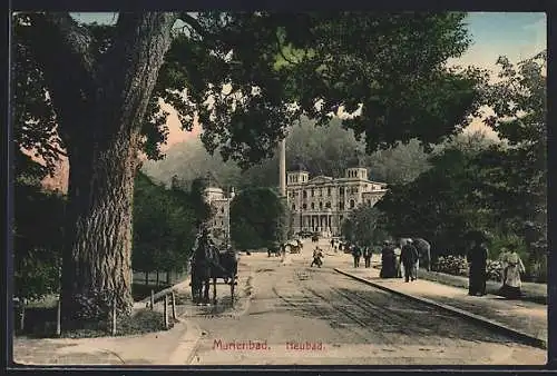 AK Marienbad, Neubad, Strassenpartie