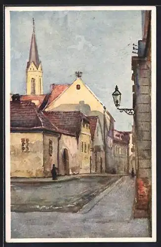 Künstler-AK Zagreb, Sjemenistna ulica, Rue de seminaire