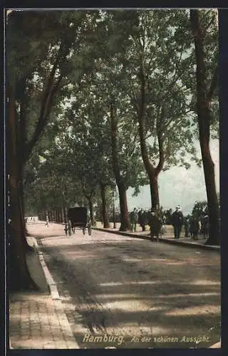 AK Hamburg-Uhlenhorst, Strassenpartie An der schönen Aussicht