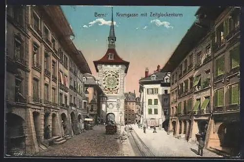 AK Bern, Kramgasse mit Zeitglockenturm