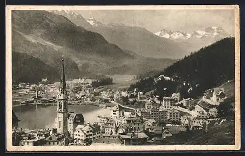 AK St. Moritz, Blick auf Dorf und Bad