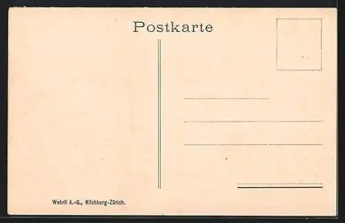AK Chur, Ortsansicht gegen das Gebirge