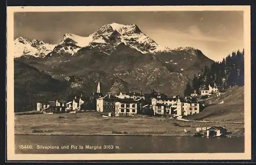 AK Silvaplana, Blick zur Kirche im Ort