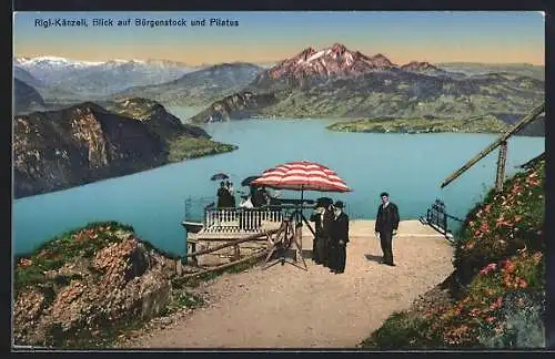 AK Rigi-Känzeli, Blick auf Bürgenstock und Pilatus