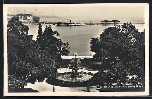 AK Genève, Jardin Anglais et vue sur la Rade