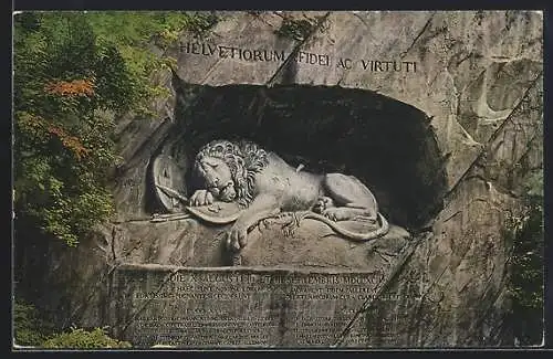 AK Luzern, Blick auf das Löwendenkmal