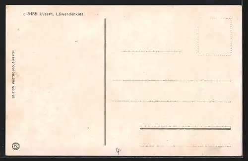 AK Luzern, Blick auf das Löwendenkmal